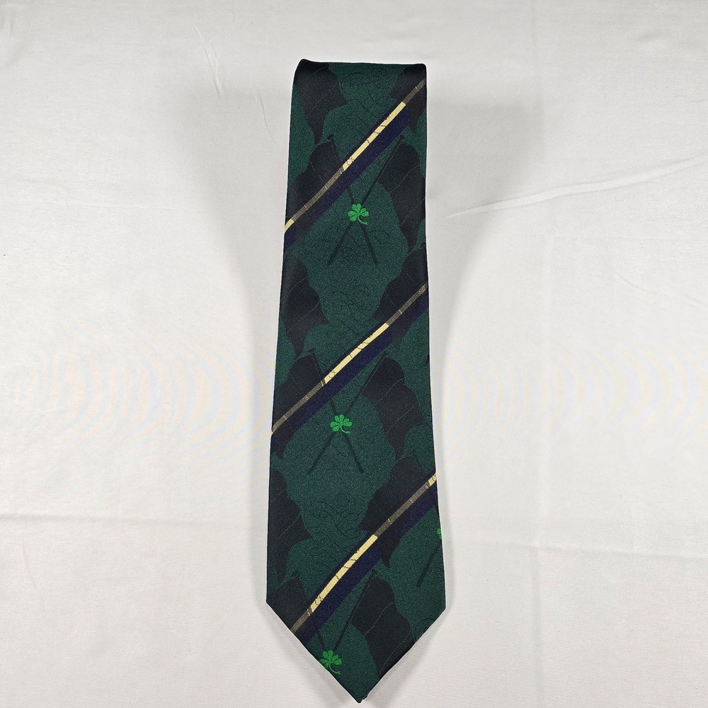 Millars of Ireland Shamrock Stripe‎ Tie St. Patrick's Irish Heritage Green